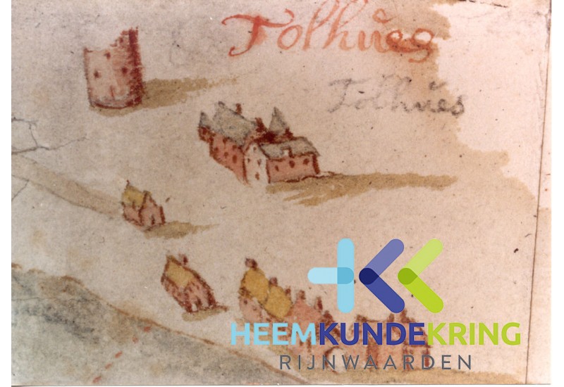 1696 Tolhuys met dikke toren en schipperspoort Detail van een kaart van landmeter Johan Ravenstein